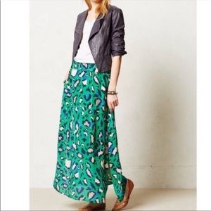 Anthropologie 100% Silk Maxi Skirt, Size M